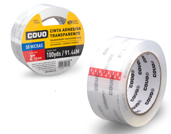 CINTA DE EMBALAR COVO 90MTS TRANSPARENTE