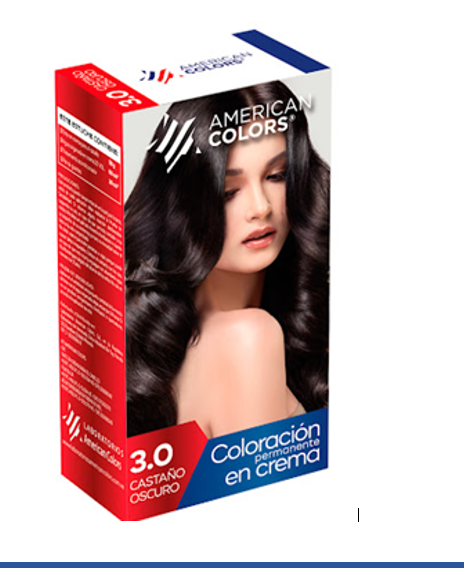 TINTE AMERICAN COLORS  KIT 3.0 CASTAÑO OSCURO