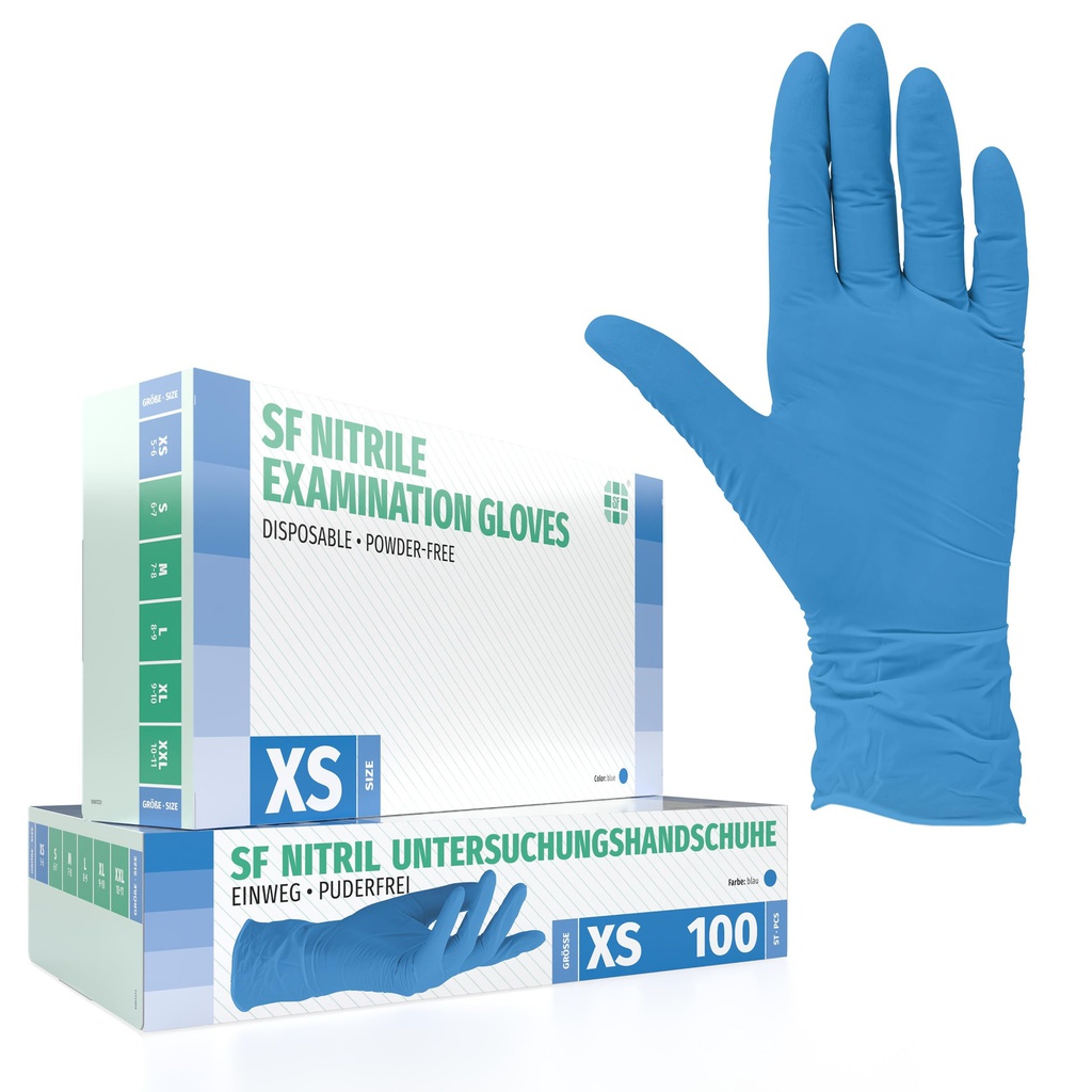 GUANTES DE NITRILO 100UND XS AZUL MAXGLOVES