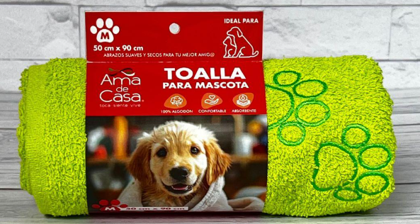 TOALLA AMA DE CASA P/ MASCOTAS PARIA 50x90 CM