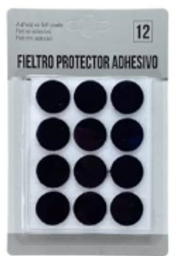FIELTRO ADHESIVO 12PZAS P/SILLA 20MM 
