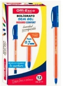 BOLIGRAFO OFFI-ESCO AZUL PTA FINA GEL