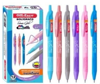 BOLIGRAFO OFFI-ESCO COLORES SURTIDOS PTA FINA GEL RETRACTIL