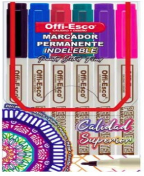 MARCADOR PERM OFFI-ESCO 6UND PTA EXTRA FINA
