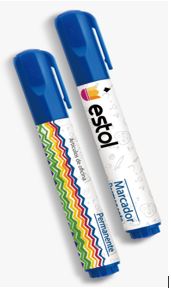 MARCADOR ESTOL AZUL PERM PTA RED X UND
