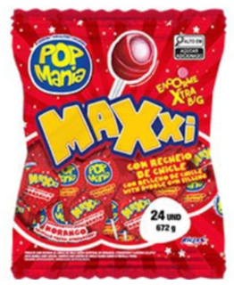 CHUPETAS POP MANIA 24UND MAXXI FRESA