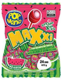 CHUPETAS POP MANIA 24UND MAXXI SANDIA