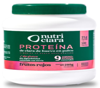 PROTEINA DE CLARA DE HUEVO NUTRICLARA 280GR FRUTOS ROJOS