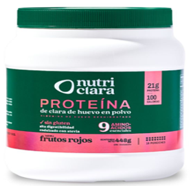 PROTEINA DE CLARA DE HUEVO NUTRICLARA 448GR FRUTOS ROJOS
