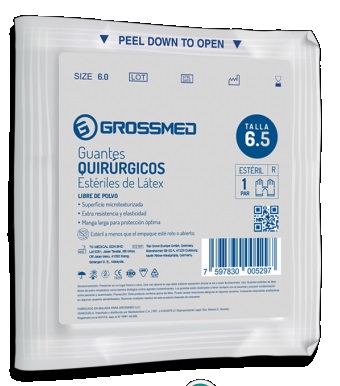 GUANTES QUIRURGICOS T6.5 X 1UND LATEX GROSSMED