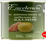 ACEITUNAS EXCELENCIA 300GR RELLENAS D/SALMON