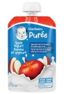 YOGURT GERBER 92ML PURE DE MANZANA POUCH