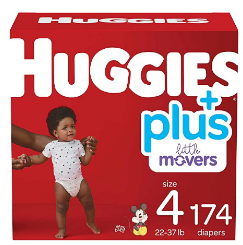 PAÑALES HUGGIES SIZE 4 LITTLE MOVERS PLUS 180UND