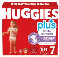 PAÑALES HUGGIES SIZE 7 LITTLE MOVERS PLUS 104UND