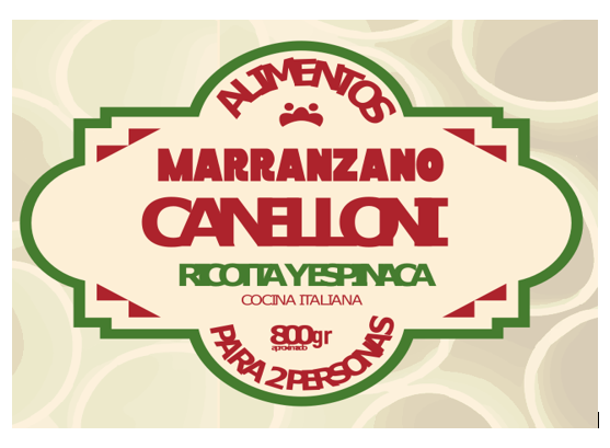 PASTA CANELLONI MARRANZANO 800GR RICOT Y ESPIN