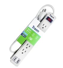 REGLETA TROEN 6 TOMAS + 2 USB