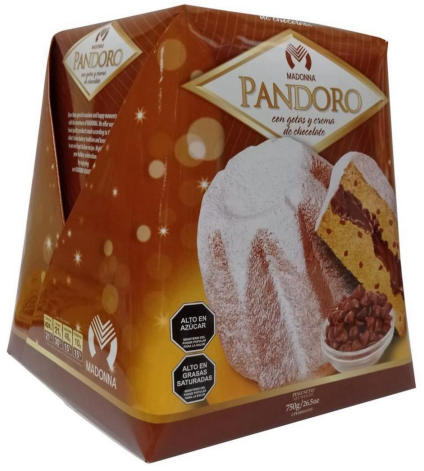 PANDORO MADONNA 750GR GOTAS Y CREMA D/CHOCOLATE