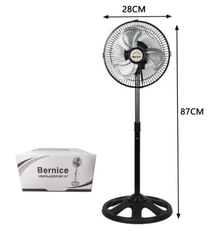 VENTILADOR METAL BERNICE 10&quot; NEGRO