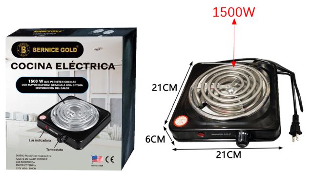 COCINA ELECTRICA BERNICE 1500W 1H