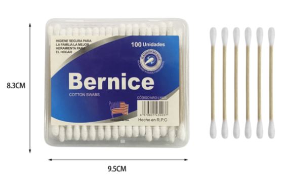 HISOPOS BERNICE 100PCS MADERA