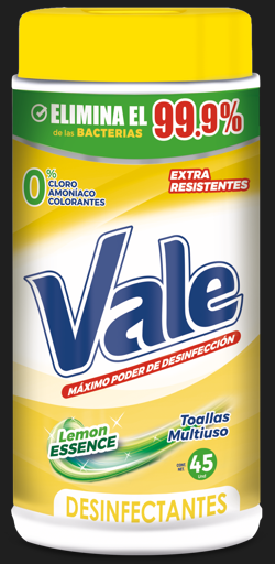 TOALLAS DESINFEC VALE 45UND LEMON ESSENCE