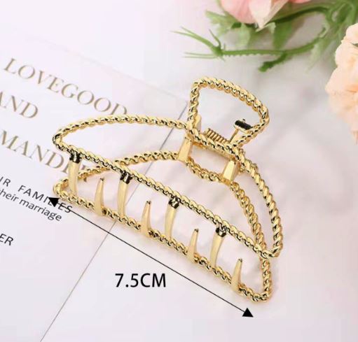 PINZA DE CABELLO DORADA 7.5CM
