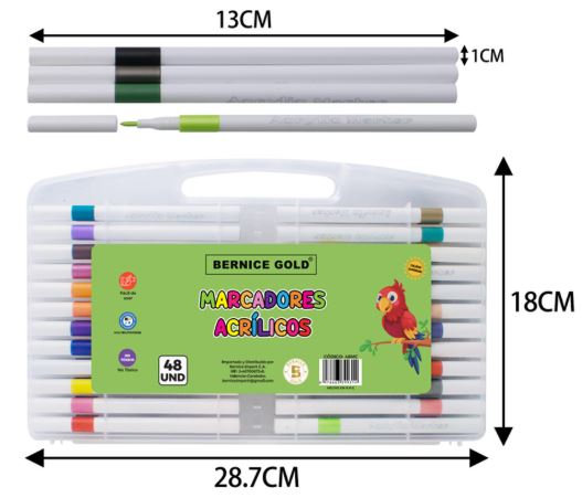 MARCADORES ACRILICOS BERNICE 48UND