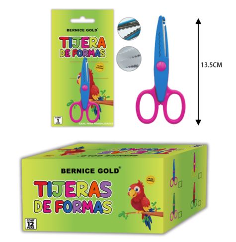 TIJERA DE FORMAS 5&quot; AZUL/ROSA