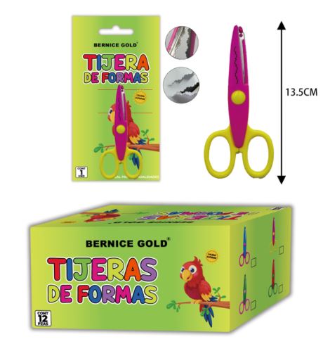 TIJERA DE FORMAS 5&quot; ROSA/AMARILLO
