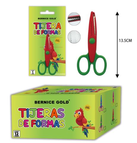 TIJERA DE FORMAS 5&quot; ROJA/VERDE
