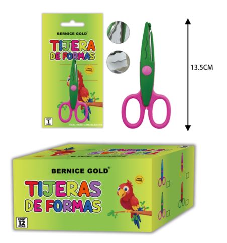 TIJERA DE FORMAS 5&quot; VERDE/ROSA