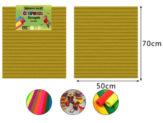 CARTULINA CORRUGADA BERNICE DORADA