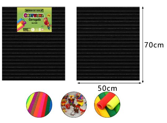 CARTULINA CORRUGADA BERNICE NEGRA