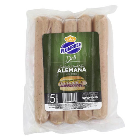 SALCHICHAS PLUMROSE 450GR ALEMANA DELI