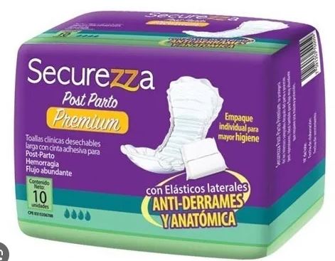 TOALLA SANIT SECUREZZA 10UND POST PART