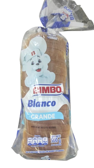 PAN SANDWICH BIMBO 500GR CON VIT HIERRO BLANCO