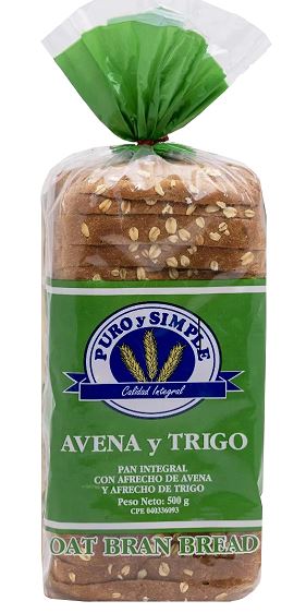 PAN SANDWICH PURO Y SIMPLE 500GR AVENA