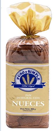 PAN SANDWICH PURO Y SIMPLE 500GR NUECES