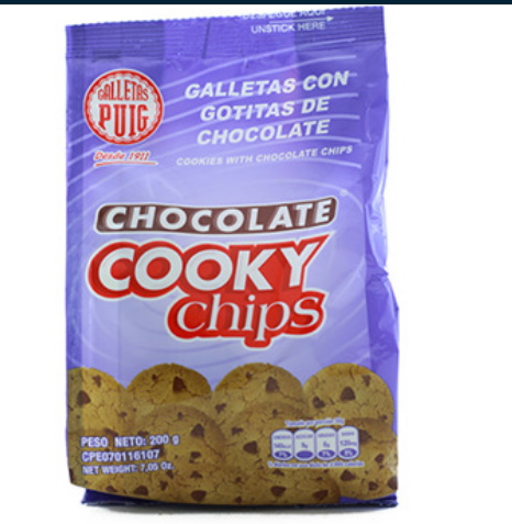 GALLETA PUIG 200GR COOKY CHIPS CHOCO