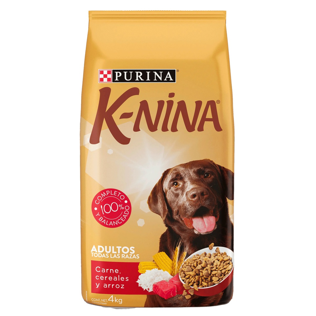 ALIMENTO P/PERRO KNINA 4KG CARNE ARROZ CEREAL