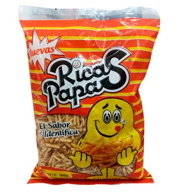PAPAS FRITAS RICAS PAPAS 160GR PALITOS