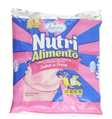 NUTRI ALIMENTO LUMALAC 450GR FRESA BOLSA