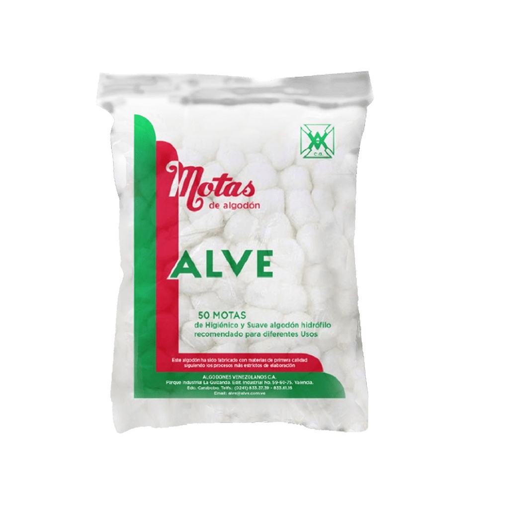 MOTAS ALGODON ALVE 50UND PAQUETE