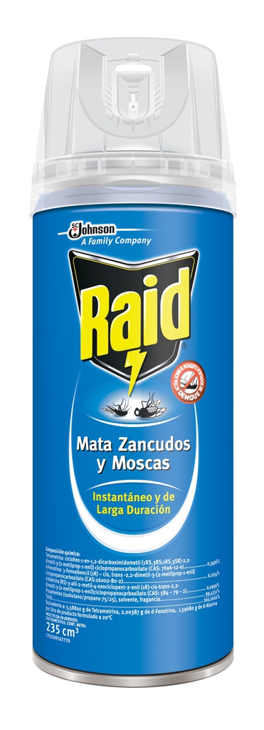 INSECTICIDA RAID 235CC ZANC/MOS ARSL 