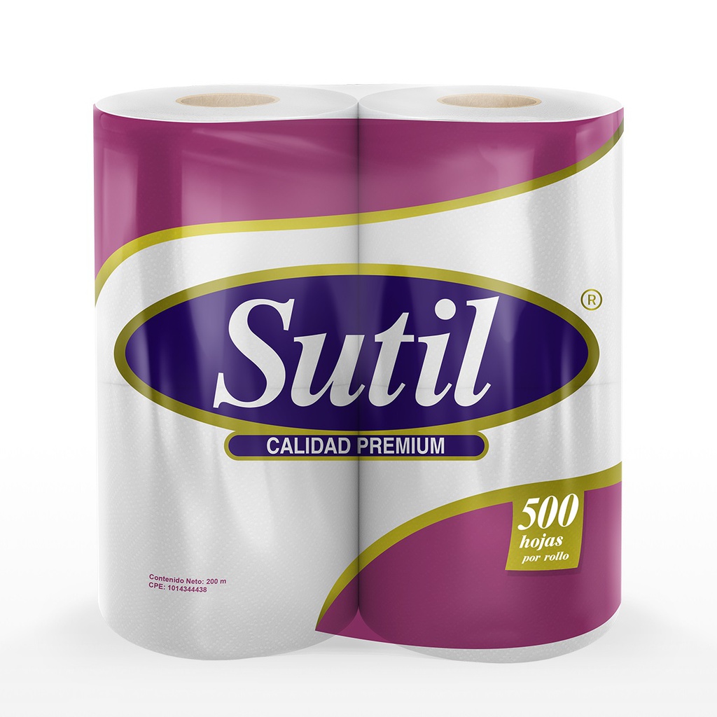 PAPEL HIG SUTIL 4ROLLL 500HOJAS