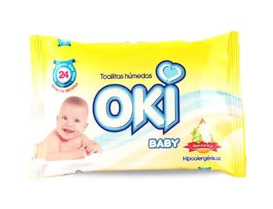 TOALLAS HUMEDAS OKI 24UNID MANZANILLA