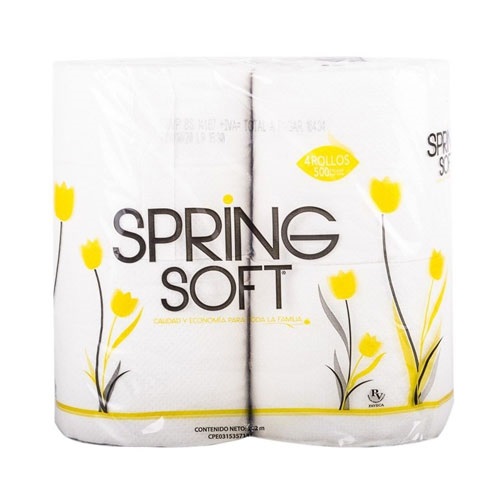 PAPEL HIG SPRING SOFT 4ROLL X 500HOJ