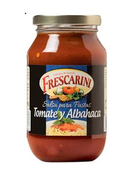 SALSA PARA PASTA FRESCARINI 490GR TOMATE/ALBAHACA
