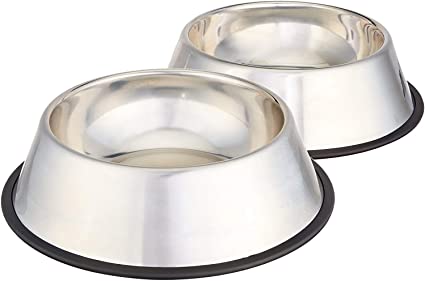 COMEDERO P/MASCOTA RUBBER DOBLE PLATEADO
