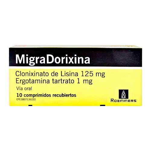MIGRADORIXINA 125MG 1MG X 10COMP